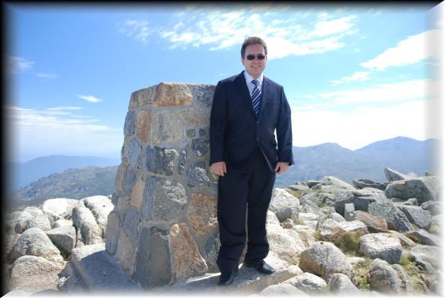 The best dress award for Mr Gromann. The Consul General at the Mt Kosciuszko obelisk.