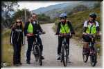 Paulina with cyclists on  Charlotte Pass Track.