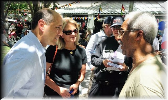 A chat with Ambassador Bleich and his wife.